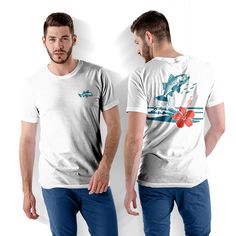 Dive into your passion for marine life with our Leaping Tilapia 2-Sided Unisex Tee. The front features a striking image of a tilapia leaping out of the water, while the back showcases a vibrant and detailed design. With its 2-sided design and high-quality construction, this tee is a must-have for any fan of tilapia or fish in general, offering a perfect blend of style and comfort in blue and orange colors. #02 Men Classic unisex jersey short sleeve tee fits like a well-loved favorite. Soft cotton and quality print make users fall in love with it over and over again. Ribbed knit collars to bolster shaping. Shoulders are tapered for a better fit over time. Dual side seams hold the garment's shape for longer. Fabric Details Made with 100% Airlume combed and ring-spun cotton, a lightweight fab Casual Short Sleeve T-shirt For Water Sports, Printed White Tops For Surfing, Crew Neck Tops For Water Sports In Summer, Summer Water Sports Short Sleeve T-shirt, Casual White Fish Print Top, Casual Short Sleeve Tops For Water Sports, White Casual Shirt With Fish Print, White Fish Print Shirt For Summer, Casual Tops For Water Sports In Summer