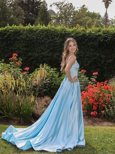 Satin Long Prom Dress, Prom Dress Blue, Satin Evening Dress, Cheap Prom Dresses Long, Simple Prom Dress, Cheap Evening Dresses, Satin Evening Dresses, Blue Evening Dresses, Gowns Online