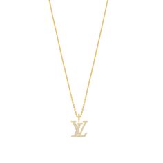 LOUIS VUITTON® - Lv Large Pendant, Yellow Gold And Diamonds - Gold Lv Necklace Louis Vuitton, Lv Necklace, Glittery Jewelry, Louis Vuitton Necklace, Louise Vuitton, Necklaces Luxury, Louie Vuitton, Expensive Jewelry Luxury, Yellow Jewelry