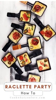 Raclette dishes on a table. Raclette Ideas Dinner Parties, Cottage Recipes, Cottage Meals