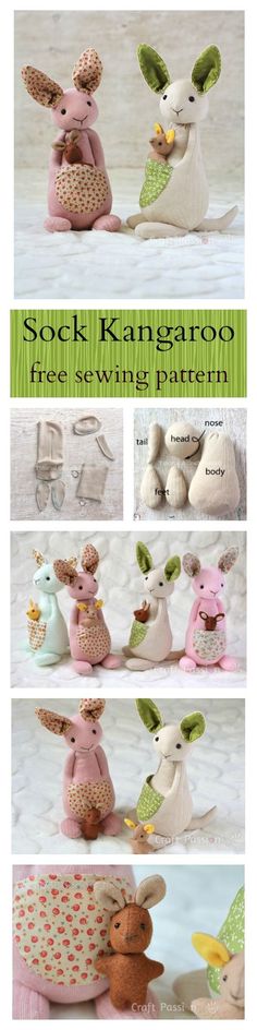 several different pictures of stuffed animals with words on the front and bottom, including two small mice