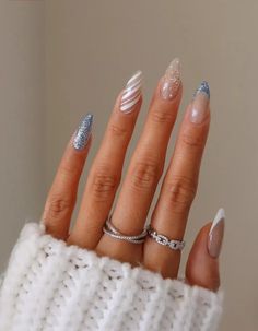 Nail Colors Winter, Blue Nail Designs, Vacation Nails, Christmas Set