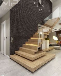 Steps Design Interior Stairs, Foto Scale, Staircase Design Modern, Stair Wall