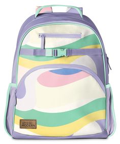 PRICES MAY VARY. Kids Backpack: PU Leather Waves school backpack great for ages 4 and up Spacious: Measures 15.25"x12.5"x5.25" with 12L Capacity School Ready: Features a padded tablet sleeve, a large zip-closure front pocket, a zip-closure stash pocket, and two expandable bottle sleeves on the sides Sustainable: Made from easy-to-clean, vegan PU Leather, and built with reinforced stitching and has padded, adjustable shoulder straps with buckle Limited Lifetime Warranty & US Patented Modern Backpack, Stylish Water Bottles, Backpack For School, Kids School Backpack, Simple Backpack, Backpack For Teens, Toddler Backpack, Bottle Sleeves, Kids Backpack