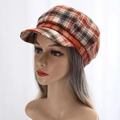 Plaid Design: These Newsboy Hats Feature Delicate Workmanship, Are Designed With Tartan Plaids, Vintage And Classic, Stunning And Elegant, Can Add A Lot Charm To You, Make You Look More Beautiful Wide Range Of Application: This Octagonal Cap Is An Ideal Accessory To Parties, Gatherings, Weddings, Travel And Other Outdoor Activities On Weekends, Christmas, Thanksgiving, Valentine's Day And More Casual Plaid Hat With Curved Brim, Casual Brown Hat, One Size, Casual Brown Hat One Size, Casual Brown Hat, Brown Cotton Hat For Fall, Retro Beanie Hat For Fall, Casual Plaid Flat Cap, Plaid Cap For Fall, Adjustable Plaid Hat For Fall