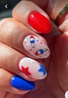 4th Of July Nail Designs Popsicle, Forth Of July Nails For Kids, 4th Of July Nails Popsicle, Firecracker Nails 4th Of July, Fourth Of July Nails Popsicle, 4 Th Of July Nail Designs, Gel 4th Of July Nails, 4th Of July Nails For Kids