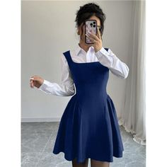 -Item Id 43682911 -Details: Button, Zipper -Neckline: Collar -Style: Elegant -Type: A Line -Waist Line: High Waist -Hem Shaped: Flared -Color: Blue -Pattern Type: Plain -Sleeve Length: Sleeveless -Fit Type: Regular Fit -Length: Mini -Material: Knitted Fabric -Composition: 95% Polyester, 5% Elastane -Care Instructions: Machine Wash, Do Not Dry Clean -Sheer: No -Fabric: Medium Stretch **Open To Offers!!!** **Bundle To Save More** **30% Off Bundles Of 2 Or More Items!!** ***Orders Go Out Within 5-1 Slim Fit Dress, Slim Fit Dresses, Color Fashion, Fit Dress, Fabric Medium, Dress Elegant, Style Elegant, Boutique Dresses, Blue Pattern