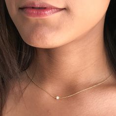 "Super dainty and feminine -- this tiny pearl necklace is perfect as your \"go to\" everyday necklace. If you're planning a wedding, this is a beautiful bridesmaid necklace. This pearl choker features a single saltwater or Akoya pearl on your choice of 14k gold filled, or sterling silver chain. Saltwater Akoya pearls are one of the nicest quality pearls available. Cultured or cultivated in oysters in saltwater, they have a very round natural shape. This single pearl necklace is the perfect gift Single Pearl Necklace Silver, One Pearl Necklace, Pearl Necklace Silver, Tiny Pearl Necklace, Necklaces Ideas, Valentine Gift For Wife, Single Pearl Necklace, Single Pearl, Silver Pearl Necklace