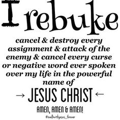 a poster with the words jesus christ and trebuke written in black on it