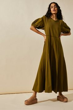 Brentwood Maxi | Free People Mission Prep, Minimalist Gown, Free People Maxi, Modest Summer Outfits, Free People Maxi Dress, Maxi Slip Dress, Maxi Dresses Casual, Long Sleeve Maxi, Puffed Sleeves