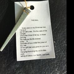 a pen with a note attached to it