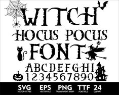 Magic Alphabet, Halloween Calligraphy, Witch Font, Halloween Fonts Alphabet, Evil Words, Font For Cricut, Spooky Font, Hocus Pocus Svg, Fonts Handwriting Alphabet