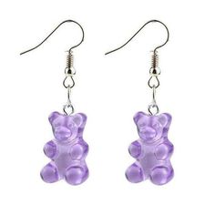 Size: 1.7 cm/0.4 in Gummy Bear Earrings, Purple Accessories, Bear Earrings, Gummy Bear, Gummy Bears, Accessories Unique, Cute Earrings, Street Styles, Cute Jewelry