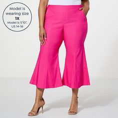 C Wonder by Christian Siriano Flared Wide Leg Pant  Unique, yet a wardrobe chameleon, this cropped wide-leg pant from Christian Siriano can be casual or dressy, depending on your fashion appetite. If you're in search of a desk-to-dinner favorite — look no further. Non-stretch Capri Length Pants For Spring, Spring Non-stretch Ankle-length Culottes, Non-stretch Cropped Leg Summer Pants, Summer Stretch Wide-leg Culottes, Spring Non-stretch Cropped Leg Pants, Spring Non-stretch Wide-leg Culottes, Summer Flare Wide Leg Pants With Relaxed Fit, Summer Relaxed Fit Wide Leg Flare Pants, Chic Cropped Wide Leg Pants For Spring