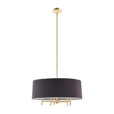 a black and gold chandelier hanging from a ceiling fixture on a white background