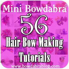 the text reads, 50 hair bow making tutors with images of different types of bows