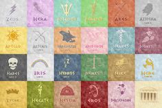 the twelve zodiac signs are depicted in different colors and font styles, as well as symbols