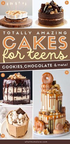 the cover of totally amazing cakes for teens cookbook