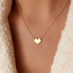 Self-love is the most important love there is. They say that no one will ever love you like you. This sweetheart gold pendant necklace is a stylish reminder to be gentle, compassionate, and unconditionally loving to yourself.  * The Listing is for a Single Heart Necklace. ▶  Features * Made to Order. * Gold KT: 14K Solid Gold * Custom Gold Color: Rose Gold, Yellow Gold, White Gold * Pendant - 8.5mm x 10mm * Ready to Ship in 3-5 Business Days ▶ See more of our Gold Necklaces here- http://etsy.me/2lUxj86 ▶ See our storefront here - http://etsy.me/2lUcVnH  ▶ All store sections here * Diamond Rings - http://etsy.me/2lwKUl8 * Diamond Earrings - http://etsy.me/2lyqVBP * Diamond Necklace - http://etsy.me/2mqa6O1 * Diamond Bracelets - http://etsy.me/2mVrAB5 * Diamond Wedding Rings - https://etsy.m Gold Heart Necklace With Heart Pendant, Gold Heart Pendant Necklace With Heart Print, Gold Heart Necklace With Heart Print For Valentine's Day, Everyday Heart Charm Necklaces For Mother's Day, Everyday Heart Charm Necklace For Mother's Day, Simple Everyday Necklace For Valentine's Day, Gold Necklace With Double Heart And Heart Print, Heart Shaped Necklace For Mother's Day, Everyday Heart Necklace With Delicate Chain