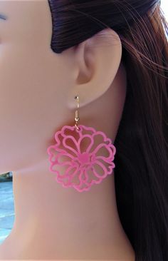 Flowers Earrings Made of Pink Acrylic . With Nickel Free & Lead Free Metal Alloy Earring Hook. Very Light, Cute, Stylish Earrings. Flowers Earrings, Stylish Earrings, Summer Earrings, Earring Hook, Pink Acrylic, Alloy Earrings, Pink Acrylics, Summer Earring, Stylish Earring