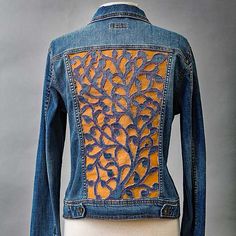 Gallery | The Quilt Skipper Refashioning Clothes, Denim Jacket Embroidery, Upcycle Denim, Moonlit Garden, Denim Refashion, Jacket Embroidery, Denim Ideas, Bald Men, Denim Diy