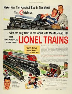 an old advertisement for the lone trains