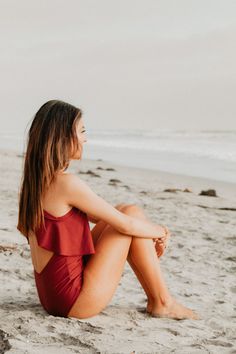 Modest one piece swimsuit in red. flattering style with a cute low back and ruffle. Modest One Piece Swimsuit, Modest One Piece, Swimsuit Modest, Modest Bathing Suit, Swimsuit Inspiration, Unique Swimsuits, Modest Swimsuits, Vintage Swimsuits, Two Piece Swimwear