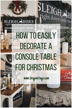 how to easily decorate a console table for christmas