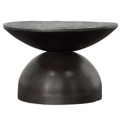 a black table sitting on top of a white background