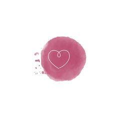 a pink circle with a heart drawn on it