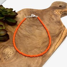 Orange Seed Bead Choker Custom Choker Tiny Orange Bead Choker | Etsy Seed Bead Choker, Necklace Orange, Orange Bracelet, Bead Choker, Seed Bead Bracelet, Bracelets Diy, Katy Tx, Accessories Ideas, Bracelet Ideas