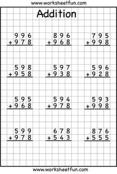 worksheet for addition to help students practice their math skills