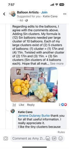 two people sitting at a table with balloons in front of them and one person on the phone