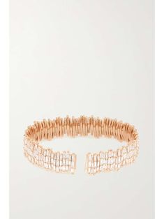 SUZANNE KALAN 18-karat rose gold diamond bracelet | NET-A-PORTER Rose Gold Diamond Bracelet, Gold Diamond Bracelet, The Bling Ring, Suzanne Kalan, Bracelets Gold Diamond, Vs Diamond, Baguette Cut Diamond, Pretty Clothes, Bling Rings