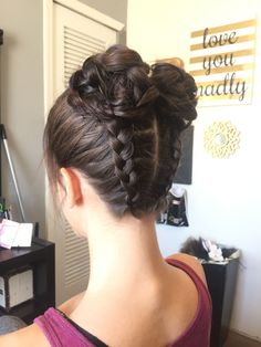 Braided Hairstyles Space Buns, Hairstyle With Two Buns, Braided Bun For Short Hair, Elegant Space Buns, Formal Space Buns, Cute Hairstyles Space Buns, Brown Hair Space Buns, Space Buns Braids, Space Buns With Braids