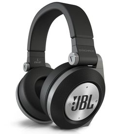 the jbl headphones are black and silver