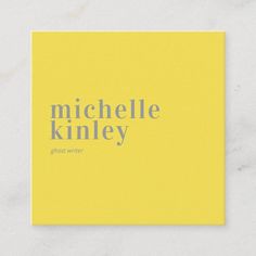 Trendy modern professional yellow networking square business card