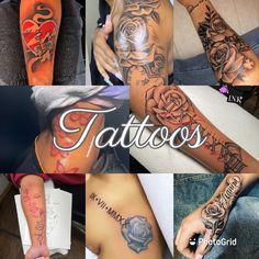 many different tattoos are shown in this collage