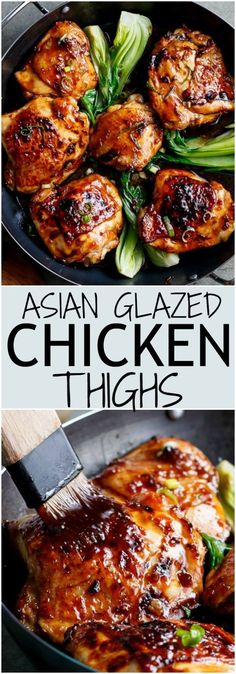 Asian Glazed Chicken, Glazed Chicken Thighs, Glazed Chicken, Baked Chicken Thighs, Food Blogs, Savory Recipes, Asian Cooking, Chicken Thigh Recipes