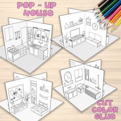 coloring pages for the pop - up house