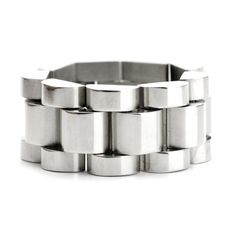 Polished Metal Jewelry With Thick Band, Modern Polished Ring Bracelet, Classic Stainless Steel Jewelry With Thick Band, Classic Stainless Steel Thick Band Jewelry, Modern Stainless Steel Ring For Formal Occasions, Modern Stainless Steel Ring For Formal Events, Formal Stainless Steel Jewelry, Modern Stainless Steel Ring Jewelry, Modern Stainless Steel Rings With Polished Finish