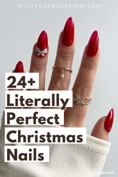 On the search for Christmas nails ideas and designs this 2023 winter season? You’ll love these elegant and classy holiday looks with touches of red, green, and white! Nails Holidays 2023, Christmas Green Acrylic Nails, Red And White Nails For Christmas, Classy Winter Nails 2023, Classy Christmas Nails 2023, Chic Red Nails, Holiday Nails Red And White, Simple Christmas Nails Chrome, Nail Design Holiday