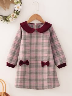 Girls Winter Dress, Girls Winter Dresses, Woolen Dresses, Baby Dress Design, Kids Designer Dresses, Plaid Tunic