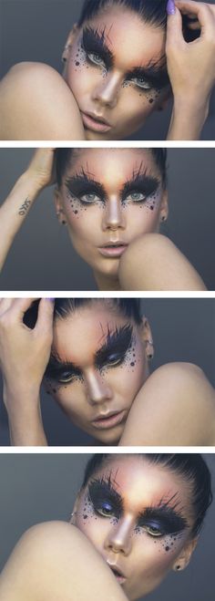 Todays look – The crazy one - Lindas Sminkblogg Lindas Sminkblogg, Artsy Makeup, Nyx Eyeshadow, Make Up Designs, Halloween 11