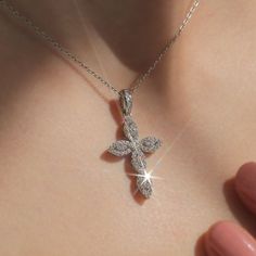 ✨💎 It gives you beautiful, attractive and outstanding jewelry experience ✨ * Everlasting Confidence * Wonderful Quality * Stay Shiny * Exquisite Fit Heavenly Cross Necklace: A Perfect Symbol of Love Introducing the Heavenly Cross Necklace - a stunning piece that will make you feel like you are walking on clouds. This necklace is not only beautiful, but it is also the perfect symbol of love and devotion. If you are looking for a gift that will take your loved one's breath away, then this necklace is just what you need. Crafted with top-grade 5A cubic zirconia, the Heavenly Cross Necklace is an exquisite piece of jewelry that will leave you feeling like royalty. The necklace is made of platinum plated sterling silver, ensuring its durability and resistance to tarnishing. With an infinity-st Silver Infinity Jewelry With Diamond Cut, Diamond Cross Clavicle Chain Jewelry, Silver Pendant Cross Necklace, Fine Jewelry, Elegant Cross Necklace For Mother's Day, Diamond White Cross Necklace As Fine Jewelry Gift, Diamond White Cross Necklace As A Gift, Fine Jewelry Diamond White Cross Necklace As Gift, Diamond White Fine Jewelry Cross Necklace As Gift, Anniversary Jewelry Clavicle Chain With Cross Pendant