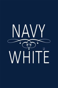 the navy white logo on a blue background