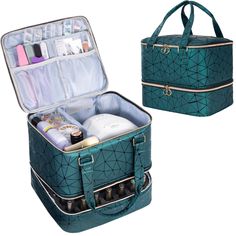 PRICES MAY VARY. 【 Large capacity storage】Upgraded large capacity nail polish organizer, size 11"*9.5"*9.5. Our manicure bag has enough space and pockets, it can hold all your nail supplies and keep them in one convenient location. 【Hold 42 Bottles of Nail Polish】There are 42 grids on the lower layer, and the foam pads can make all the bottles stand uniformly, and also prevent the bottles from breaking. 【Easy To Carry】 Our nail polish bag has sturdy double handles on the side for easy carrying w Nail Polish Box, Nail Polish Organizer, Bottle Stand, Led Nail Lamp, Nail Lamp, Nail Supplies, Pu Fabric, Organizer Bag, Supplies Organization