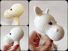 there is a crocheted stuffed animal that looks like a giraffe