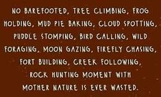 a poem written in white on a brown background with words describing the benefits of tree climbing