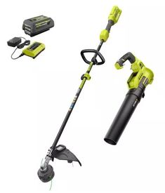 the cordless pole saw has two attachments and one is attached to it's handle